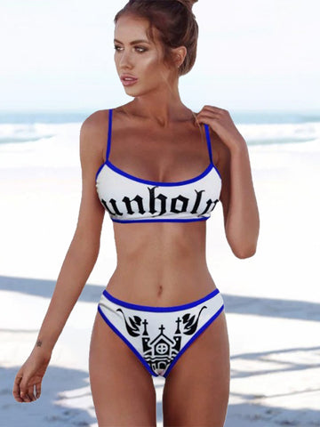 ZASUWA Female Contrast Color Sexy Print Beach Bikini Set