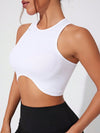 ZASUWA Female Sexy Round Neck Ribbed Quick Dry Irregular Design Tanks