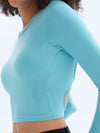 ZASUWA Female Sexy with Chest Pads Hollow Out Thumbholes Long Sleeves