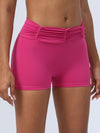 ZASUWA Female Solid Color Folds Elastic Tight Seamless Shorts