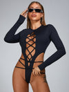 ?ZASUWA Female Fashion Lace-up Bodysuit