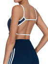 ZASUWA Female Contrast Color Elastic Tight Quick Dry Hollow Out Backless Sports Bras