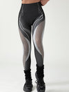 ZASUWA Female Sexy Fishnet Contrast Color Print Leggings