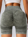 ZASUWA Female Faux Denim Scrunch Bum Hip-lift Spandex Gym Booty Shorts