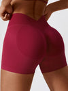 ZASUWA Female Quick-dry V-shaped Waist Scrunch Bum Spandex Gym Booty Shorts
