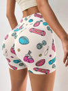 ZASUWA Female Print Push Up Design Quick Dry Booty Shorts