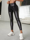 ❤ZASUWA Female PU Glossy Cross Twist Tracksuit