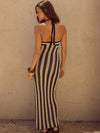 ZASUWA Female Sexy Split Stripe Cover-up Long Dress Without Bikini Set