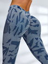 ZASUWA Female Sexy Camouflage Deep V Back Scrunch Bum Leggings