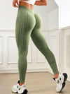 ZASUWA Female V-shaped Waist Ribbed High-waisted Hip-lift Scrunch Bum Leggings