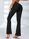 ZASUWA Female Deep V Back Scrunch Bum Flare Leggings