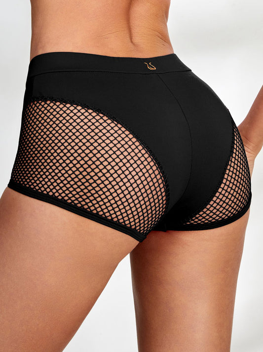 ZASUWA Female Sexy Fishnet Spandex Gym Booty Shorts