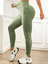 ZASUWA Female V-shaped Waist Ribbed High-waisted Hip-lift Scrunch Bum Leggings