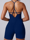 ZASUWA Female Cross Back Hollow Out Elastic Tight Romper
