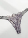 ZASUWA Female Love Print Lace Dazling Diamond Thong