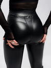 ❤ZASUWA Female Sexy Faux Leather Push Up Design Lace-up Leggings