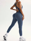 ZASUWA Female Cross Back Elastic Tight Ribbed Jumpsuit