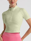 ZASUWA Female Solid Color Zipper Quick Dry Tanks
