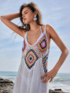 ZASUWA Female Sexy Weave Splicing Backless Cover-up Long Dress Without Bikini