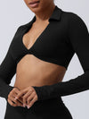 ZASUWA Female Twist Breathable with Chest Pads Yoga Long Sleeves