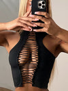 ZASUWA Female Sexy Hollow Out Drawstring Tank