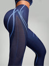 ZASUWA Female Contrast Color Hollow Out Cross Back Fishnet Push Up Design Tracksuit