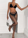 ZASUWA Female Sexy Fishnet Crystal Swimwear Cover Dress Without Bikini Set