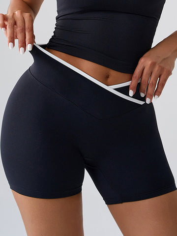 ZASUWA Female Push Up Design V-shaped Waist Contrast Color Shorts