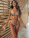 ZASUWA Female Sexy Leopard Print 3-Pieces Bikini Set