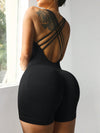 ZASUWA Female Sexy Cross Back Scrunch Bum Backless Romper