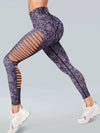ZASUWA Female Snake Print Hollow Out High-waisted Seamless Leggings