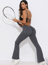ZASUWA Female V-shaped Waist Scrunch Bum Quick-dry Flare Leggings
