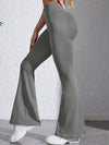 ZASUWA Female Solid Color Stripe High-waisted Flare Pants