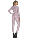 ZASUWA Female Zipper Glossy PU Faux Leather Jumpsuit