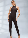 ZASUWA Female Backless Halter Deep V Back Jumpsuit