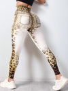 ZASUWA Female Leopard Print Denim Bum Gradient Leggings