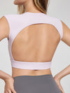 ZASUWA Female Sexy Solid Color Backless with Pads Cropped Tank