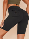 ZASUWA Female Pockets Spandex Gym Booty Cargo Shorts