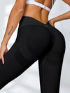 ZASUWA Female Sexy Deep V Back Scrunch Bum Leggings
