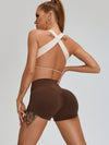 ZASUWA Female Scrunch Bum High-rise Cross Back Short Tracksuit
