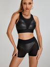 🖤ZASUWA Female PU Fishnet Breathable Sports Bras