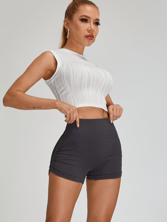 ZASUWA Female Ribbed Scrunch Bum Quick-drying Short Tracksuit