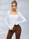 ZASUWA Female Deep V Back Scrunch Bum Flare Hooded Tracksuit