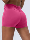 ZASUWA Female Solid Color Folds Elastic Tight Seamless Shorts