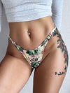 ZASUWA Female Sexy Silk Solid Color Print T-Back Panties