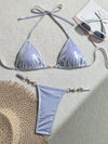 ZASUWA Female Sexy Glossy Pearl Beach Bikini Set