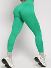 ZASUWA Female Solid Color Elastic Tight Ribbed Scrunch Bum Leggings