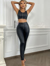 ZASUWA Female PU Matte Zipper Tracksuit