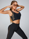 ZASUWA Female Leopard Print Cross Back Sports Bras