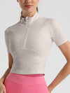 ZASUWA Female Solid Color Zipper Quick Dry Tanks